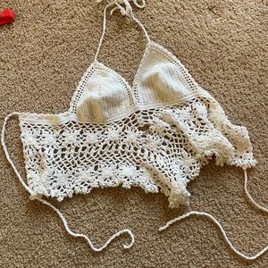 White cropped tank top from Thailand